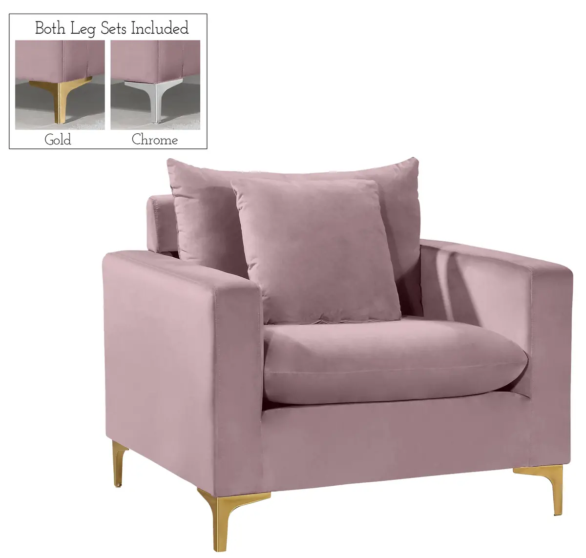 Naomi Pink Velvet Chair 1