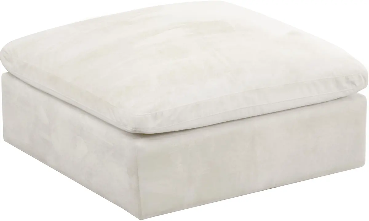 Cozy Cream Velvet Ottoman 1