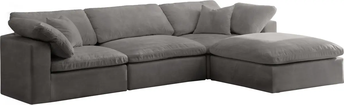 Cozy Grey Velvet Cloud Modular Sectional 1