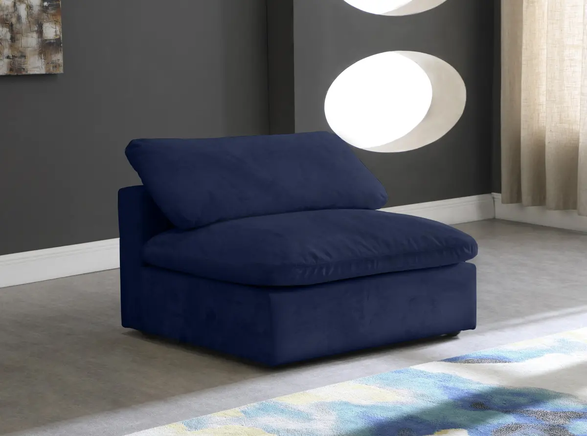 Cozy Navy Velvet Chair 2