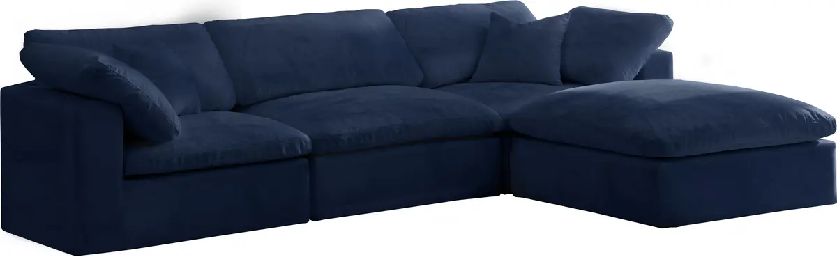 Cozy Navy Velvet Cloud Modular Sectional 1