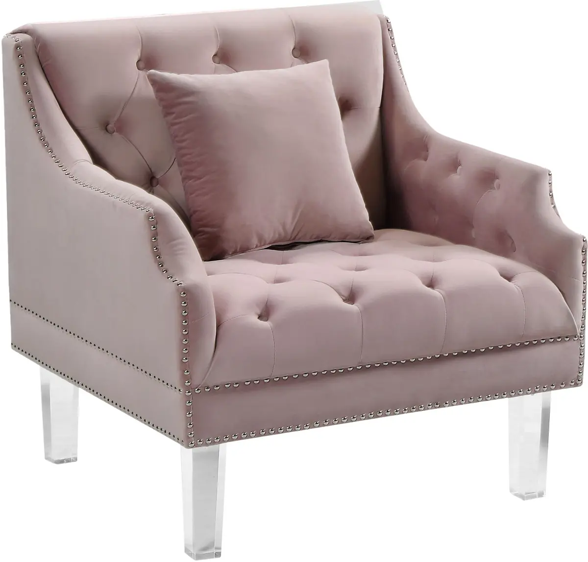 Roxy Pink Velvet Chair 1