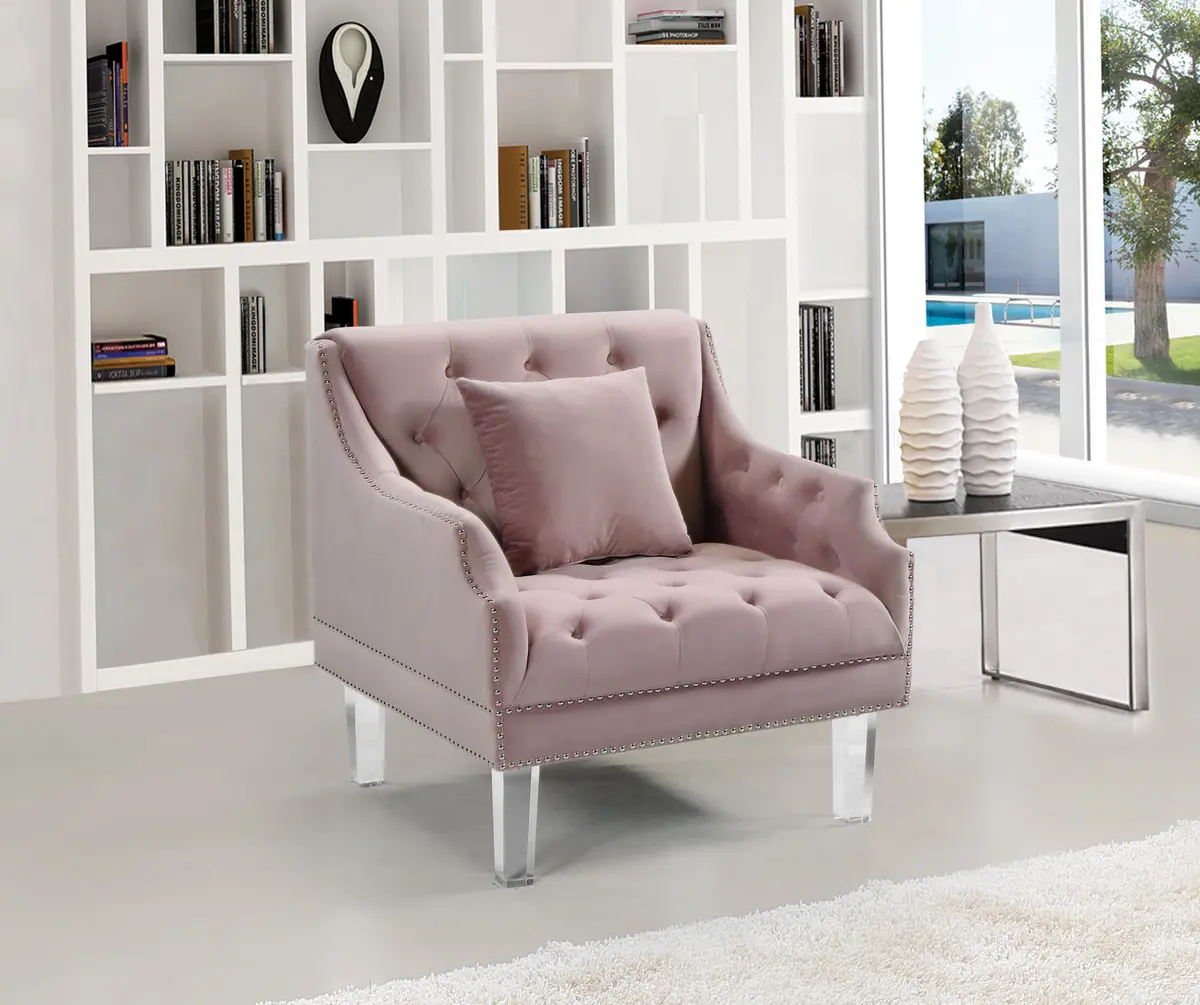 Roxy Pink Velvet Chair 2