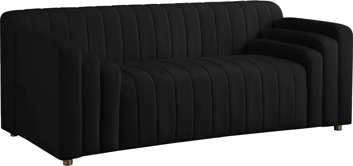 Naya Black Velvet Loveseat 1