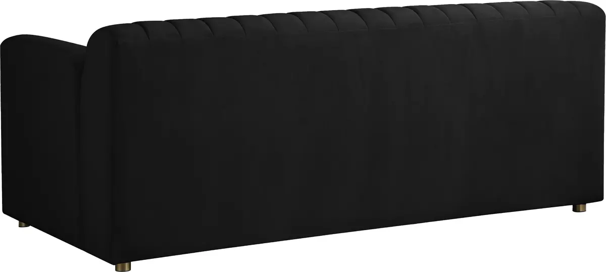 Naya Black Velvet Loveseat 2