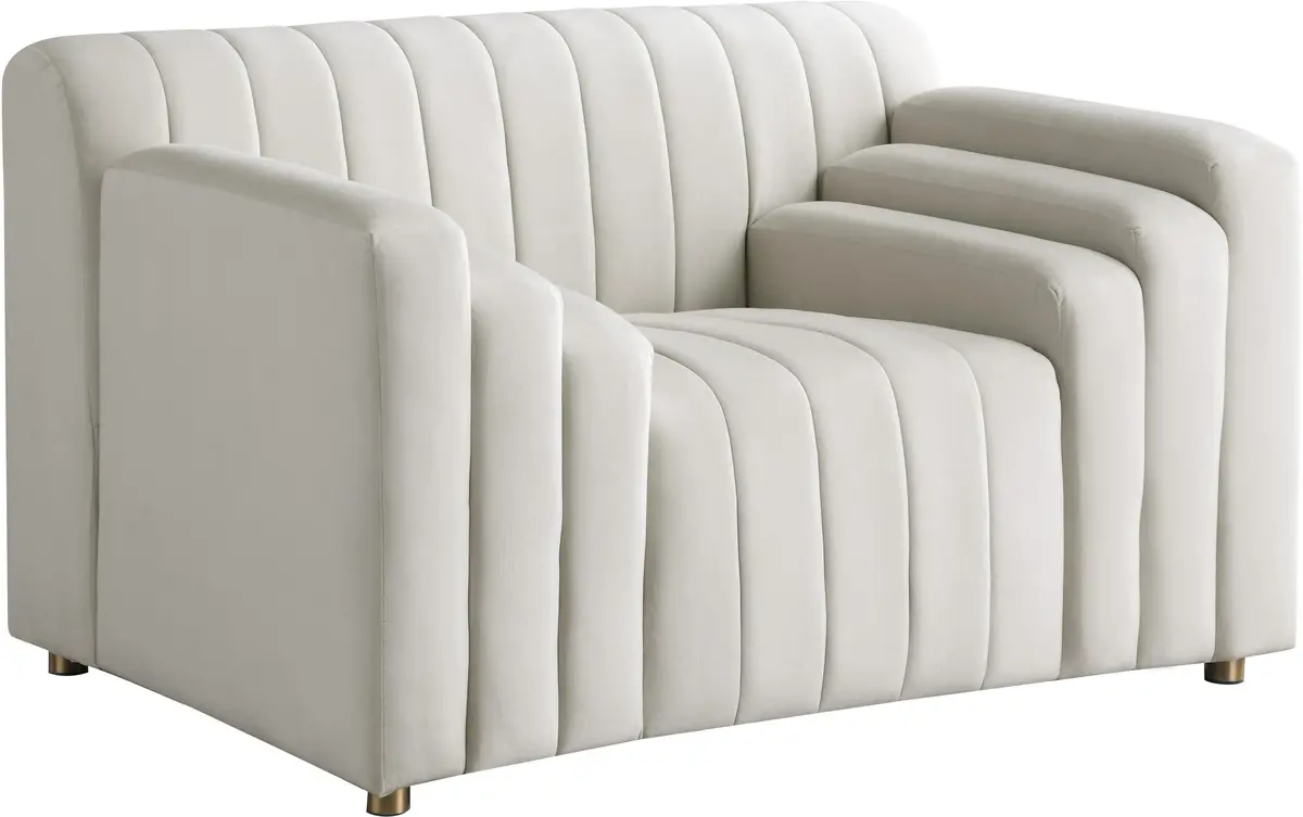 Naya Cream Velvet Chair 1