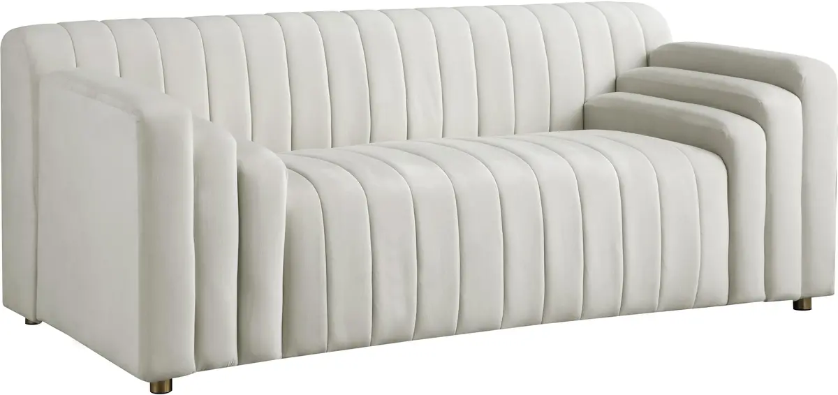 Naya Cream Velvet Loveseat 1