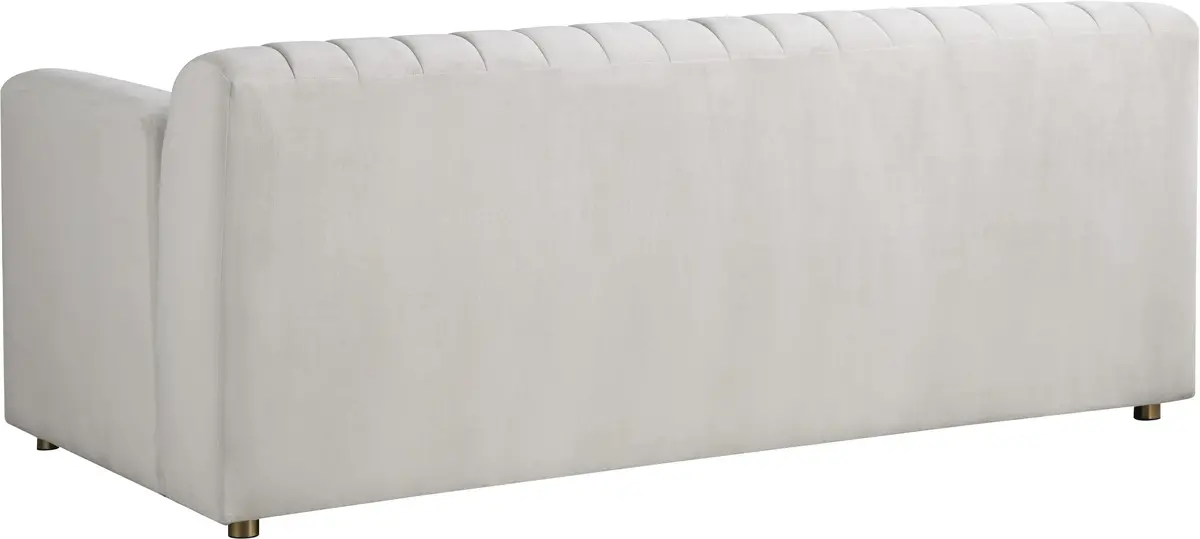 Naya Cream Velvet Loveseat 2