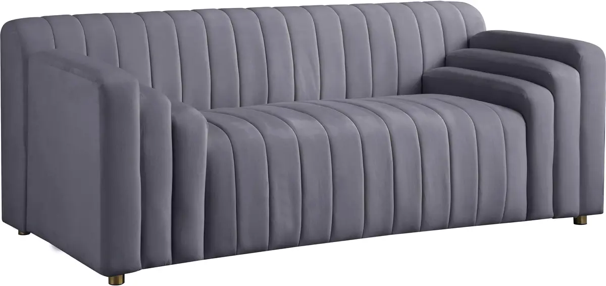 Naya Grey Velvet Loveseat 1