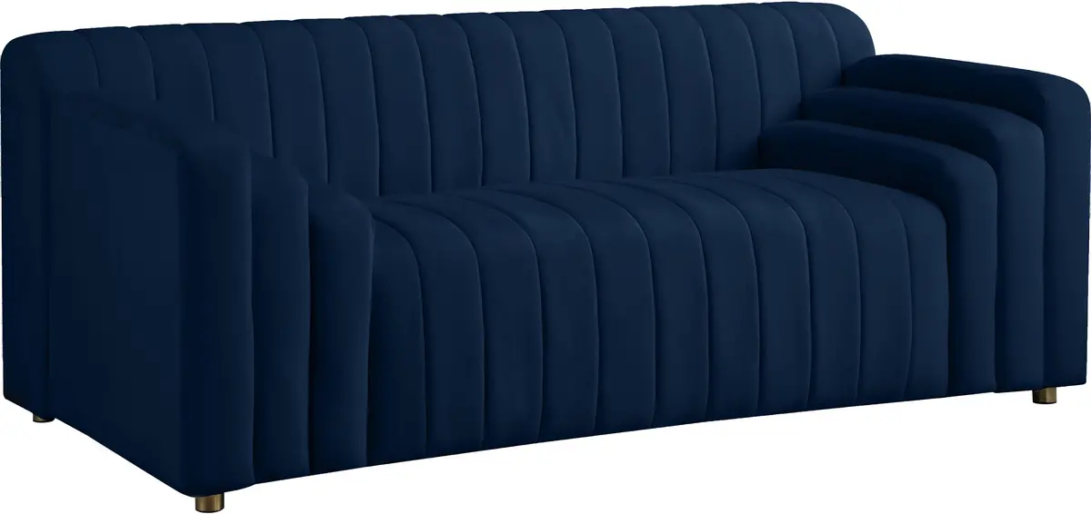 Naya Navy Velvet Loveseat 1
