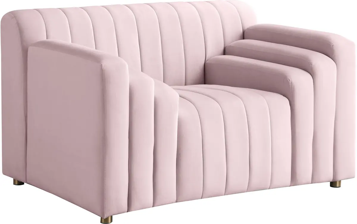 Naya Pink Velvet Chair 1
