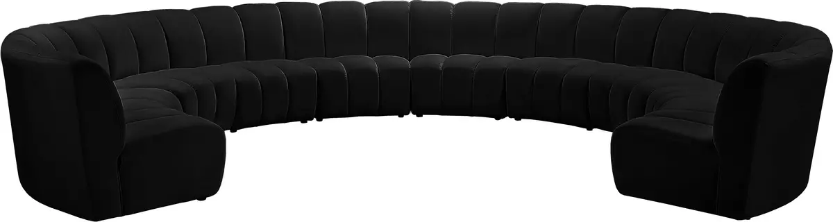 Infinity Black Velvet 10Pc. Modular Sectional 1