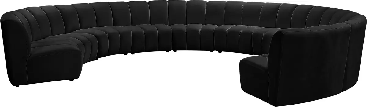 Infinity Black Velvet 10Pc. Modular Sectional 2