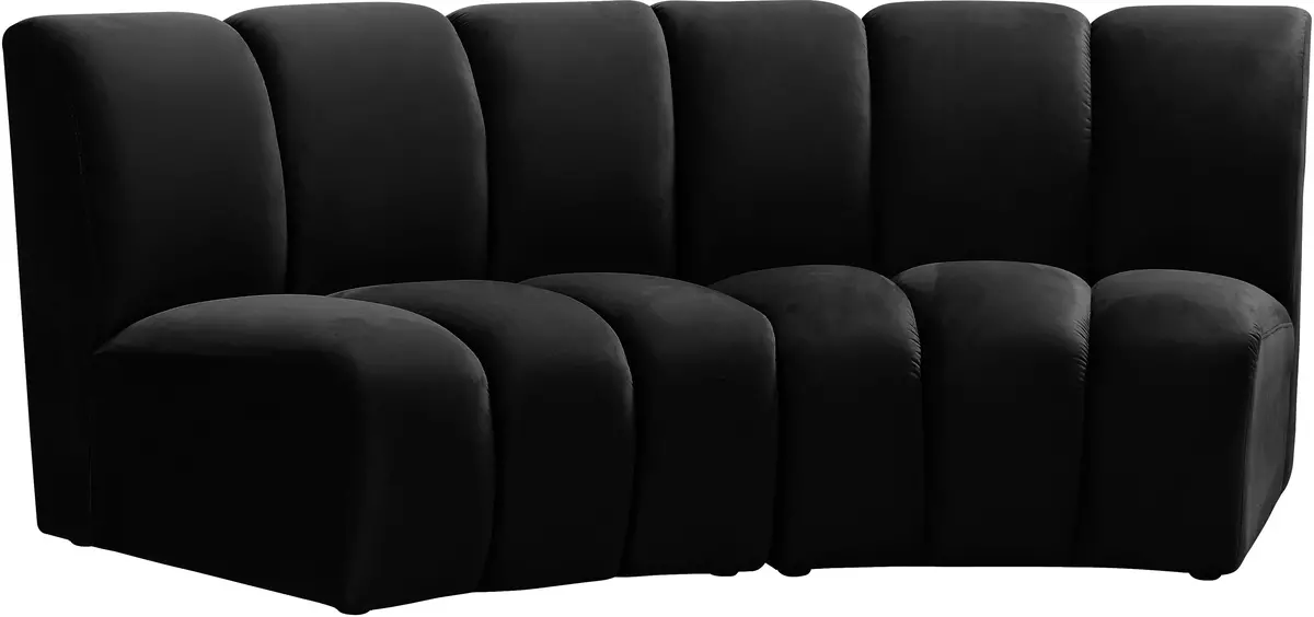 Infinity Black Velvet 2Pc. Modular Sectional 2