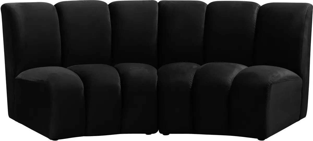 Infinity Black Velvet 2Pc. Modular Sectional 1