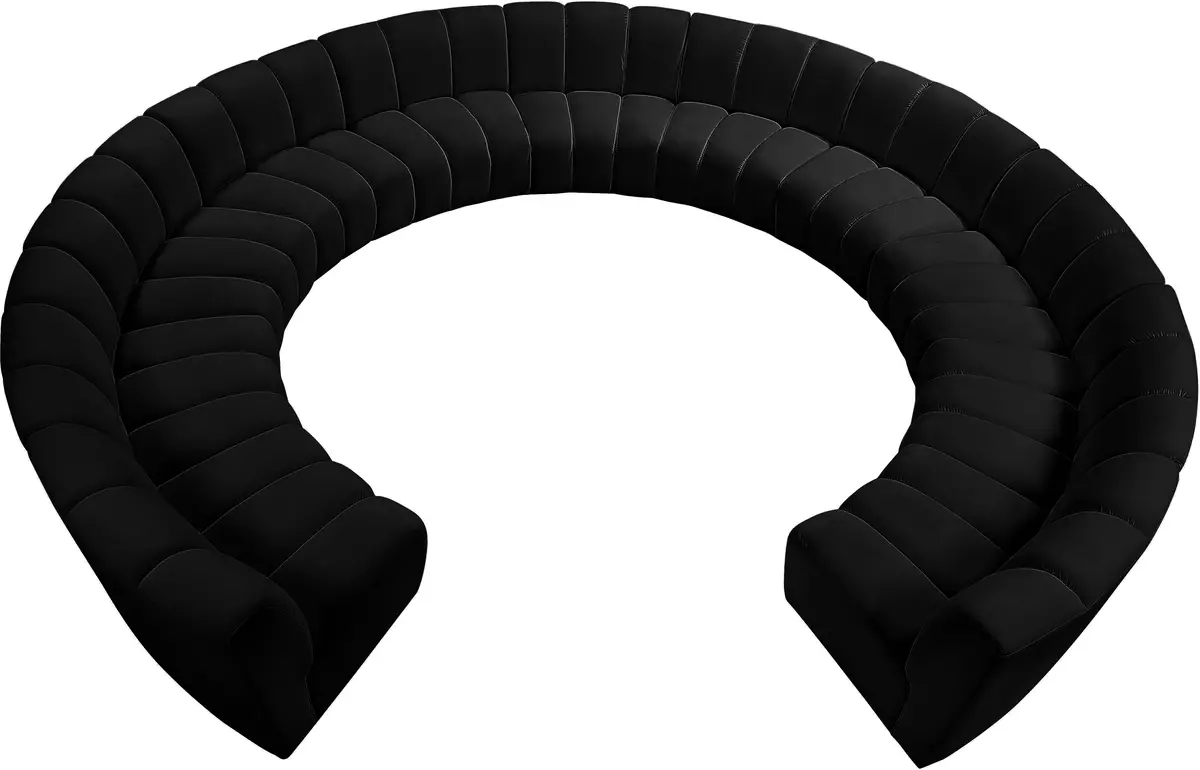 Infinity Black Velvet 11Pc. Modular Sectional 1