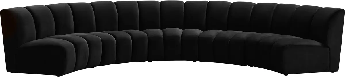 Infinity Black Velvet 5Pc. Modular Sectional 1