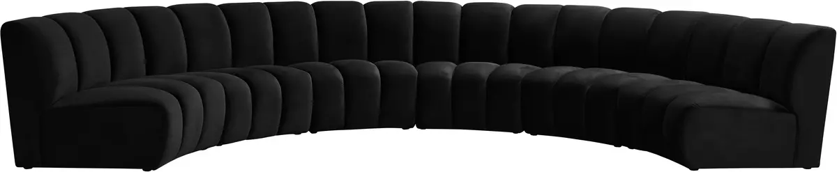 Infinity Black Velvet 6Pc. Modular Sectional 1