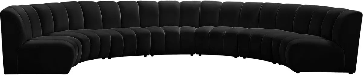 Infinity Black Velvet 7Pc. Modular Sectional 1