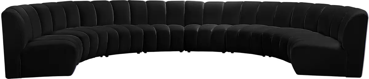 Infinity Black Velvet 8Pc. Modular Sectional 1