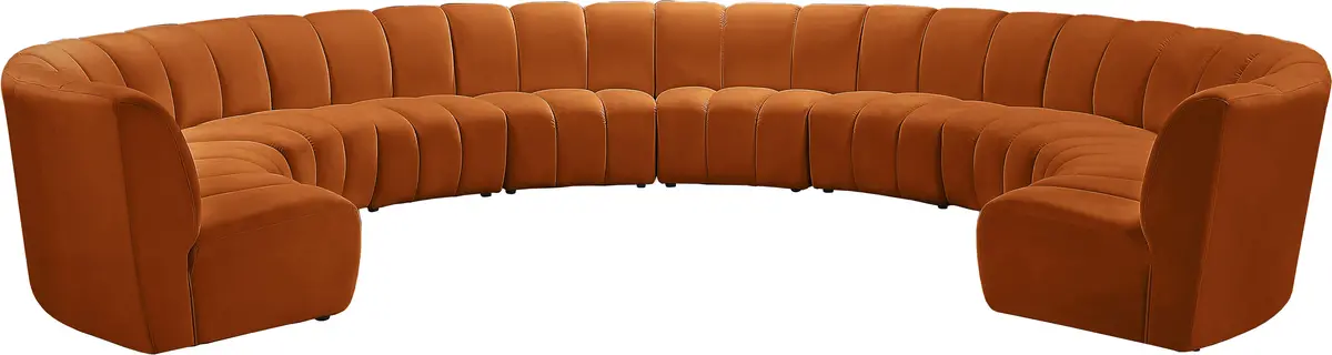 Infinity Cognac Velvet 10Pc. Modular Sectional 1
