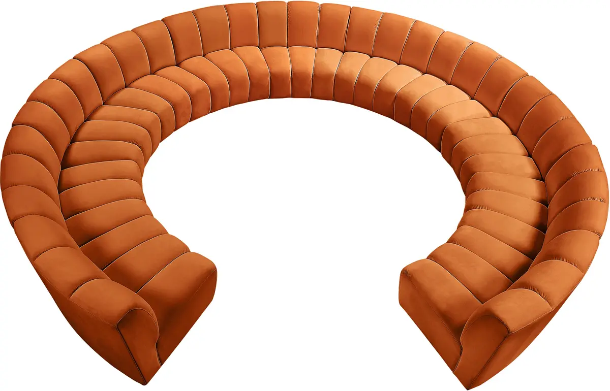 Infinity Cognac Velvet 11Pc. Modular Sectional 1