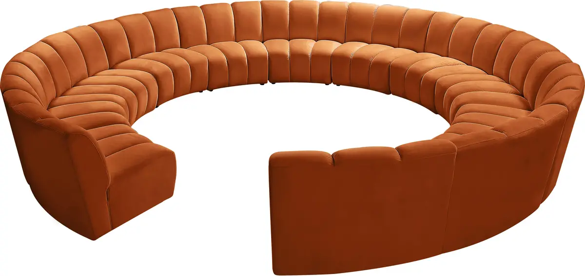 Infinity Cognac Velvet 12Pc. Modular Sectional 2