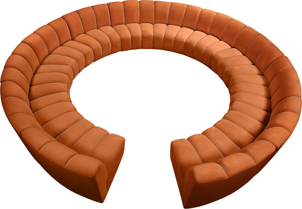 Infinity Cognac Velvet 12Pc. Modular Sectional 1