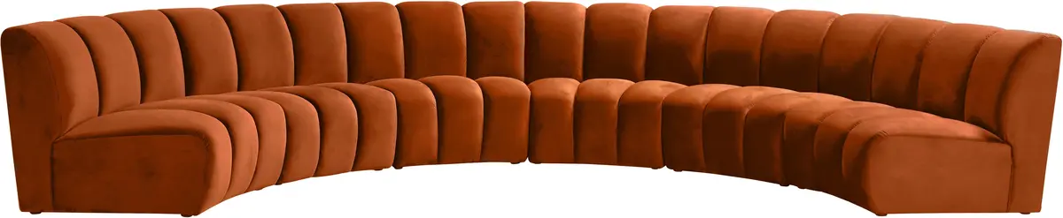Infinity Cognac Velvet 6Pc. Modular Sectional 1