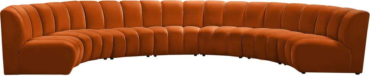 Infinity Cognac Velvet 7Pc. Modular Sectional 1