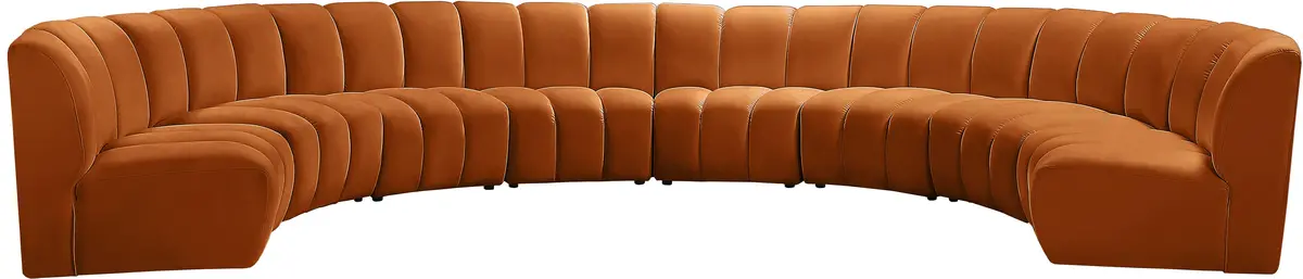 Infinity Cognac Velvet 8Pc. Modular Sectional 1