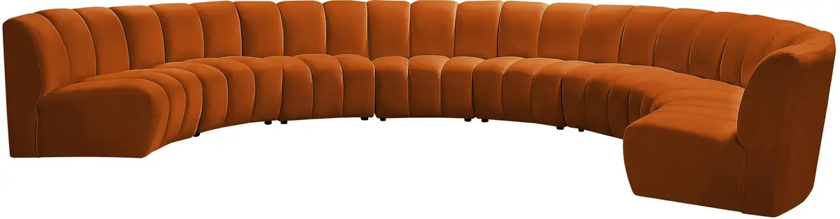 Infinity Cognac Velvet 8Pc. Modular Sectional 2