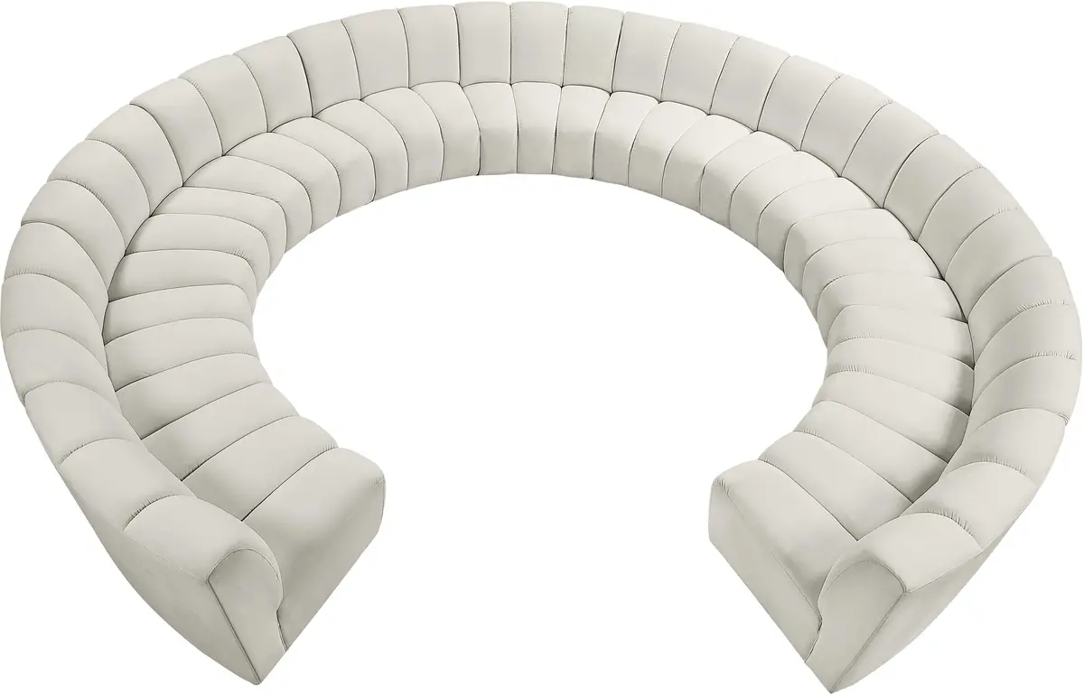 Infinity Cream Velvet 11Pc. Modular Sectional 1