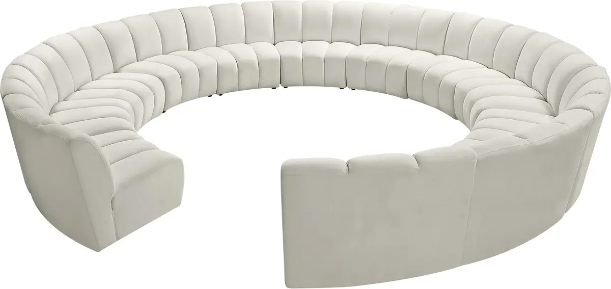 Infinity Cream Velvet 12Pc. Modular Sectional 2