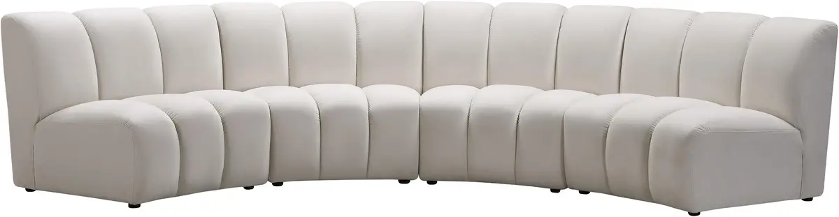 Infinity Cream Velvet 4Pc. Modular Sectional 1