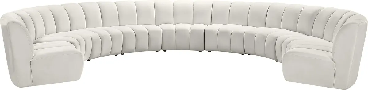 Infinity Cream Velvet 9Pc. Modular Sectional 1