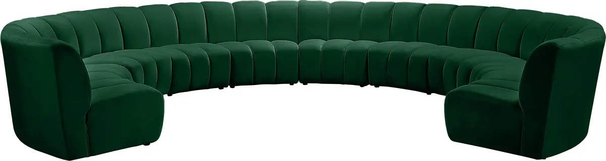 Infinity Green Velvet 10Pc. Modular Sectional 1