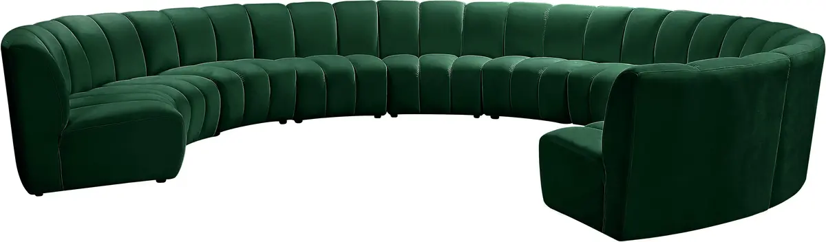 Infinity Green Velvet 10Pc. Modular Sectional 2