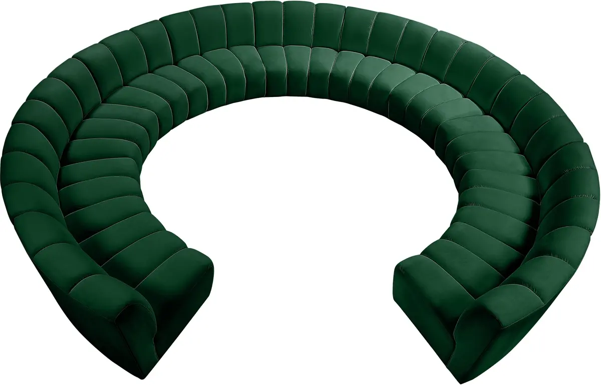 Infinity Green Velvet 11Pc. Modular Sectional 1