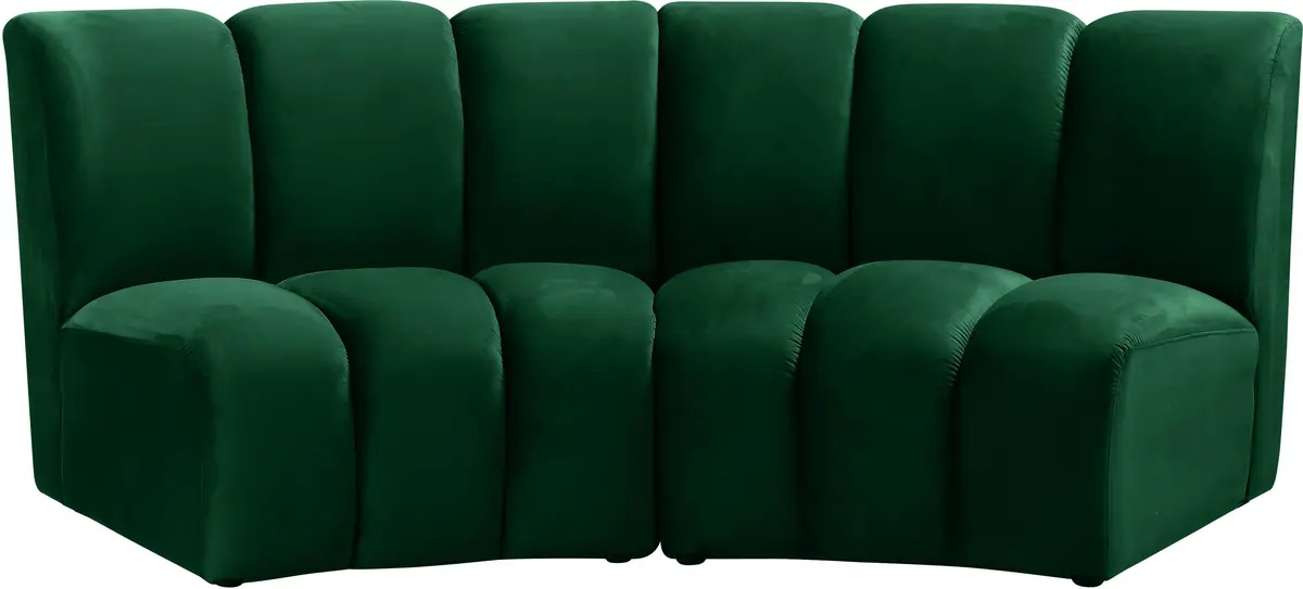 Infinity Green Velvet 2Pc. Modular Sectional 1