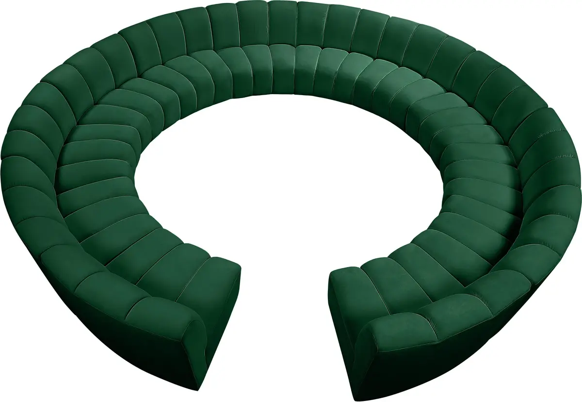 Infinity Green Velvet 12Pc. Modular Sectional 1