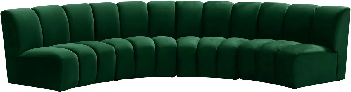 Infinity Green Velvet 4Pc. Modular Sectional 1