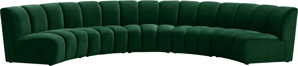 Infinity Green Velvet 5Pc. Modular Sectional 1