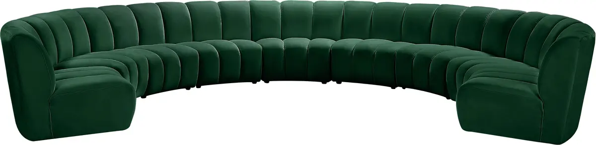 Infinity Green Velvet 9Pc. Modular Sectional 1