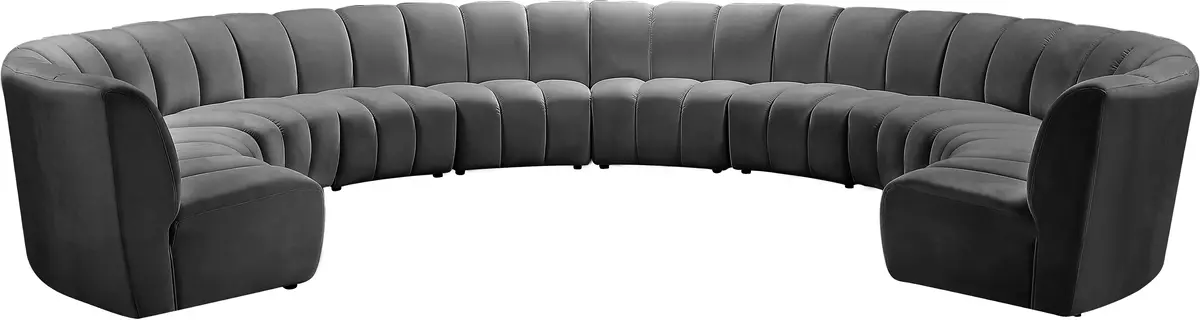 Infinity Grey Velvet 10Pc. Modular Sectional 1