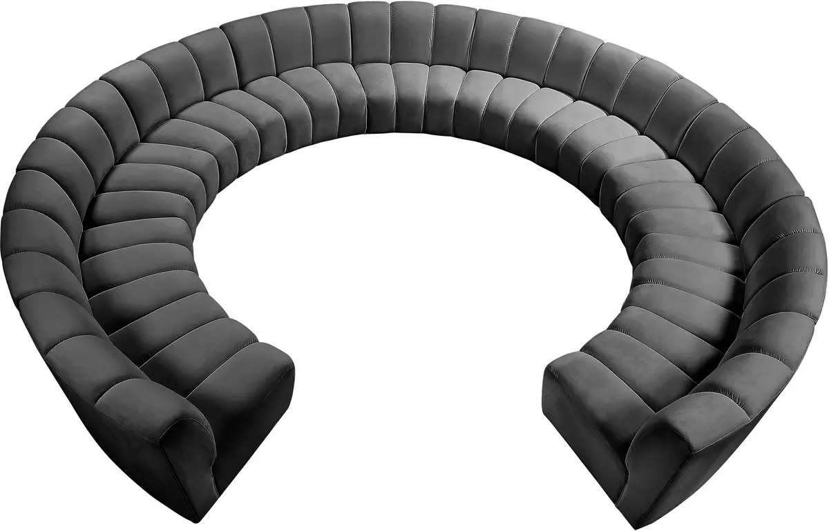 Infinity Grey Velvet 11Pc. Modular Sectional 1