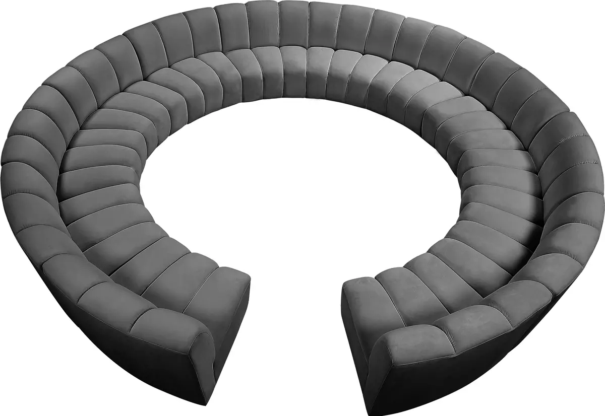 Infinity Grey Velvet 12Pc. Modular Sectional 1