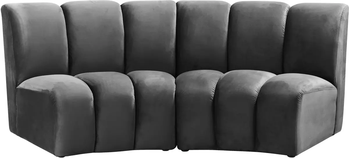 Infinity Grey Velvet 2Pc. Modular Sectional 1