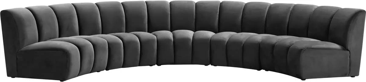 Infinity Grey Velvet 5Pc. Modular Sectional 1