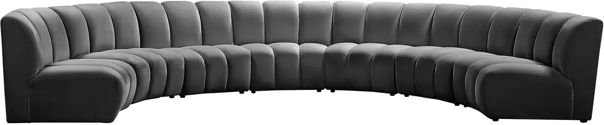 Infinity Grey Velvet 7Pc. Modular Sectional 1